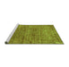 Sideview of Machine Washable Abstract Green Modern Area Rugs, wshabs2172grn