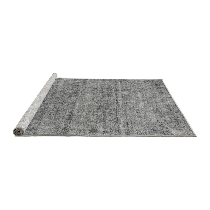 Sideview of Machine Washable Abstract Gray Modern Rug, wshabs2172gry