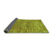 Sideview of Abstract Green Modern Rug, abs2172grn