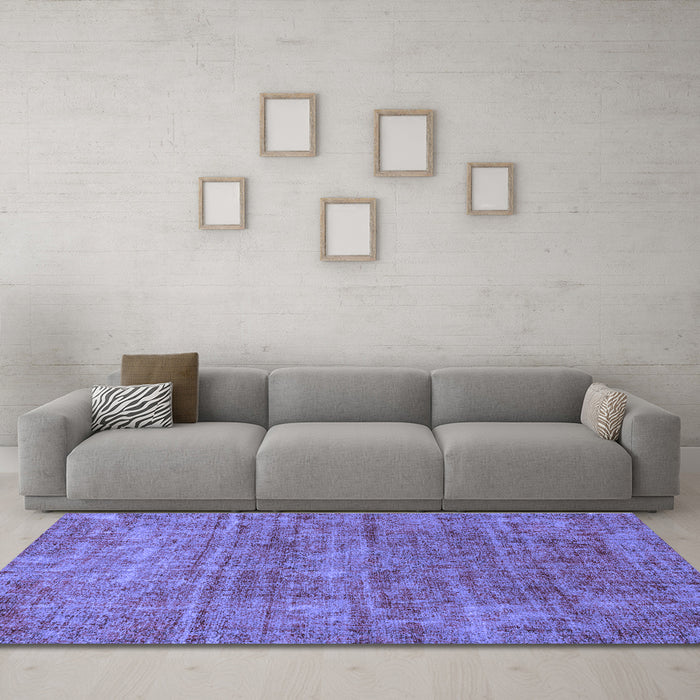 Machine Washable Abstract Blue Modern Rug in a Living Room, wshabs2172blu