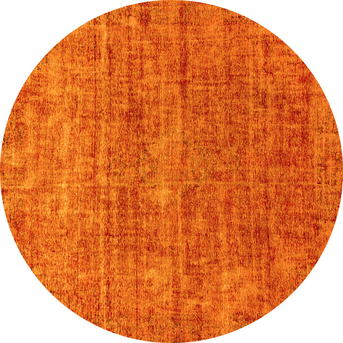 Round Abstract Yellow Modern Rug, abs2172yw