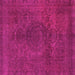 Square Machine Washable Abstract Pink Modern Rug, wshabs2173pnk