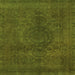 Square Machine Washable Abstract Green Modern Area Rugs, wshabs2173grn