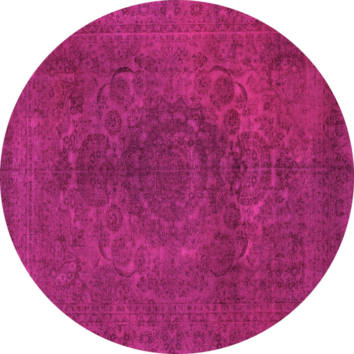 Round Abstract Pink Modern Rug, abs2173pnk