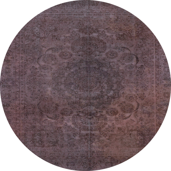 Round Abstract Light Blue Modern Rug, abs2173lblu