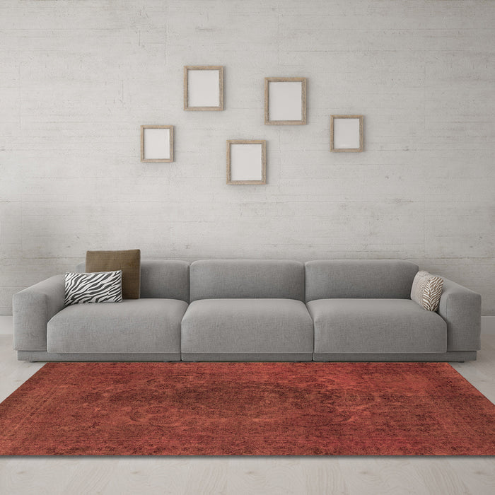 Machine Washable Abstract Brown Modern Rug in a Living Room,, wshabs2173brn