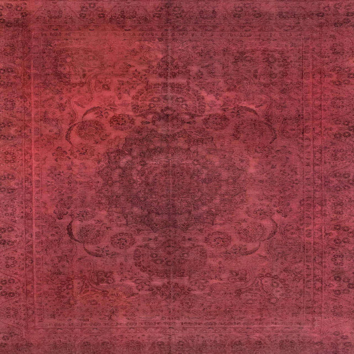 Square Machine Washable Abstract Red Rug, wshabs2173