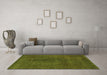 Machine Washable Abstract Green Modern Area Rugs in a Living Room,, wshabs2173grn