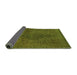 Sideview of Abstract Green Modern Rug, abs2173grn