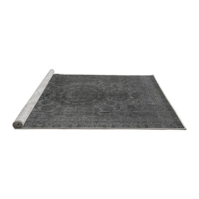 Sideview of Machine Washable Abstract Gray Modern Rug, wshabs2173gry