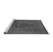 Sideview of Machine Washable Abstract Gray Modern Rug, wshabs2173gry