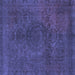 Square Abstract Blue Modern Rug, abs2173blu