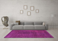 Machine Washable Abstract Purple Modern Rug, wshabs2173pur