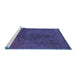 Sideview of Machine Washable Abstract Blue Modern Rug, wshabs2173blu