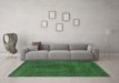 Machine Washable Abstract Emerald Green Modern Area Rugs in a Living Room,, wshabs2173emgrn