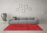 Machine Washable Abstract Red Modern Rug, wshabs2173red