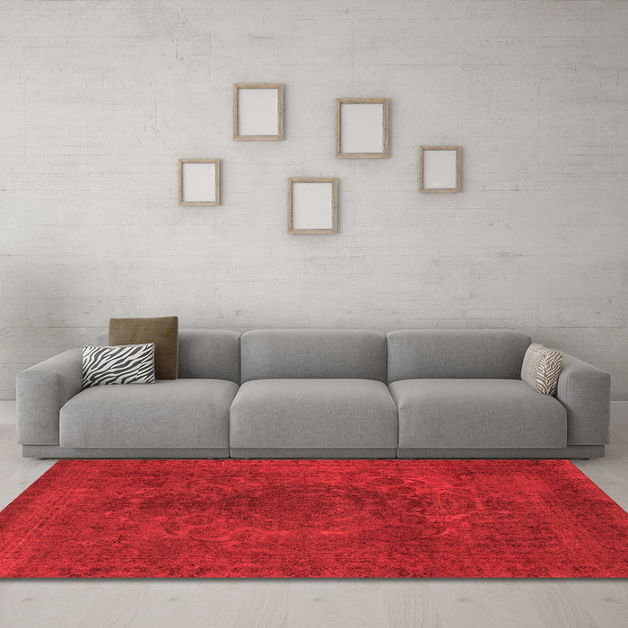 Modern Red Washable Rugs