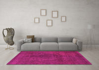 Machine Washable Abstract Pink Modern Rug, wshabs2173pnk