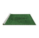 Sideview of Machine Washable Abstract Emerald Green Modern Area Rugs, wshabs2173emgrn