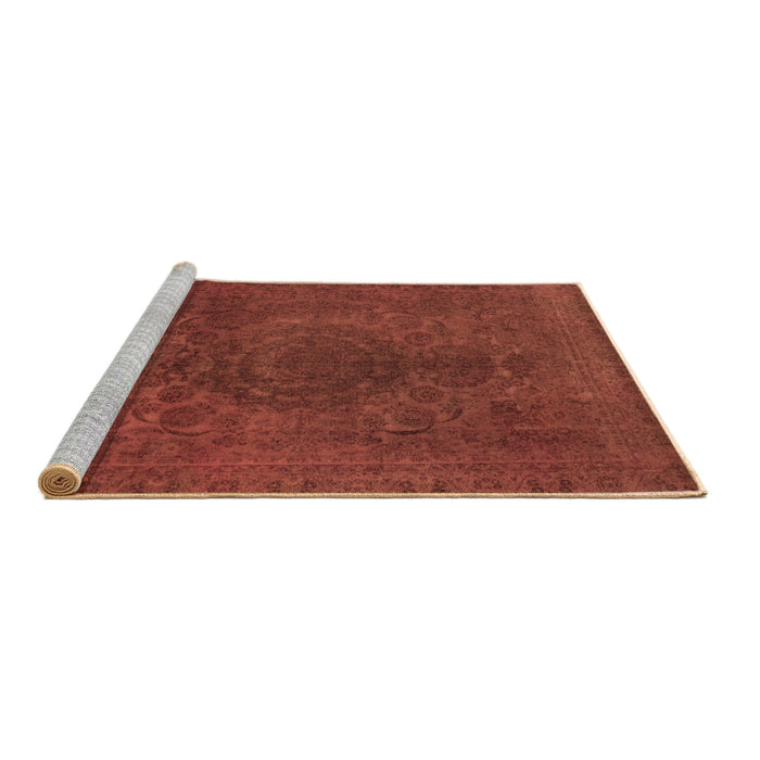 Sideview of Machine Washable Abstract Brown Modern Rug, wshabs2173brn