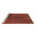 Sideview of Machine Washable Abstract Brown Modern Rug, wshabs2173brn