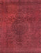 Machine Washable Abstract Red Rug, wshabs2173