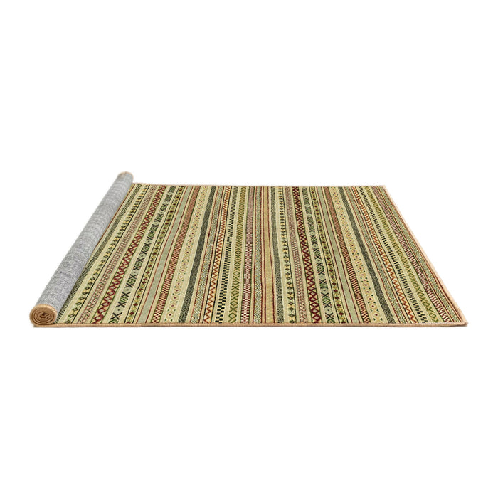 Sideview of Machine Washable Abstract Mustard Yellow Rug, wshabs2174