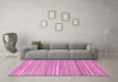 Machine Washable Abstract Pink Modern Rug in a Living Room, wshabs2174pnk