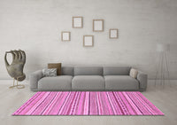 Machine Washable Abstract Pink Modern Rug, wshabs2174pnk