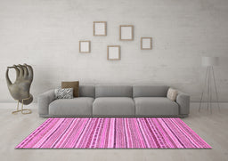 Machine Washable Abstract Pink Modern Rug in a Living Room, wshabs2174pnk