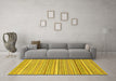 Machine Washable Abstract Yellow Modern Rug in a Living Room, wshabs2174yw