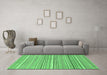 Machine Washable Abstract Emerald Green Modern Area Rugs in a Living Room,, wshabs2174emgrn