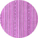 Round Machine Washable Abstract Purple Modern Area Rugs, wshabs2174pur