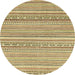 Round Abstract Mustard Yellow Modern Rug, abs2174