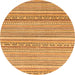 Round Abstract Orange Modern Rug, abs2174org