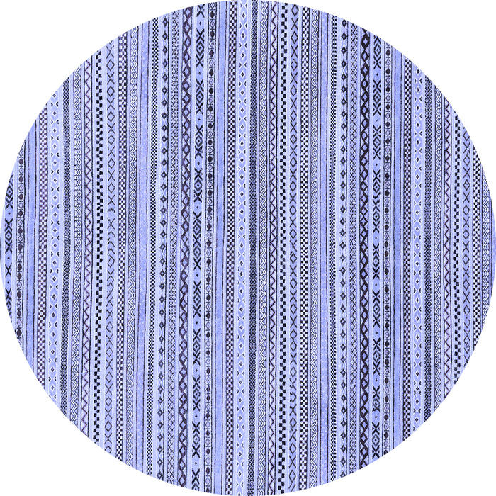 Round Abstract Blue Modern Rug, abs2174blu