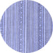 Round Abstract Blue Modern Rug, abs2174blu