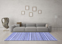 Machine Washable Abstract Blue Modern Rug, wshabs2174blu