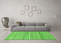 Machine Washable Abstract Green Modern Rug, wshabs2174grn