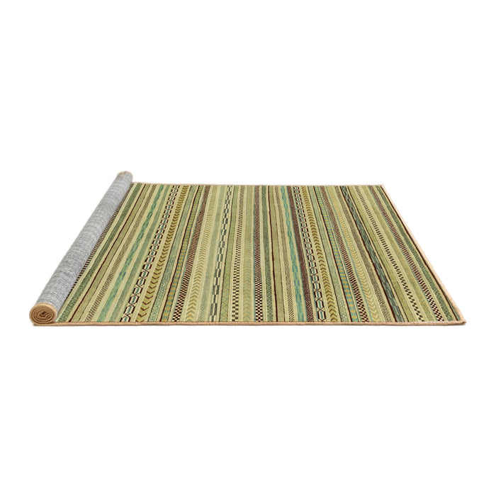 Sideview of Machine Washable Abstract Chrome Gold Yellow Rug, wshabs2175