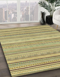 Abstract Chrome Gold Yellow Modern Rug, abs2175