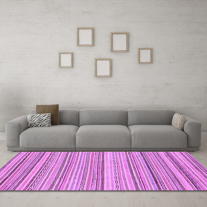 Machine Washable Abstract Purple Modern Area Rugs in a Living Room, wshabs2175pur