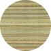 Round Machine Washable Abstract Chrome Gold Yellow Rug, wshabs2175