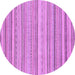 Round Machine Washable Abstract Purple Modern Area Rugs, wshabs2175pur