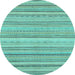 Round Machine Washable Abstract Light Blue Modern Rug, wshabs2175lblu