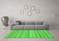 Machine Washable Abstract Green Modern Rug, wshabs2175grn