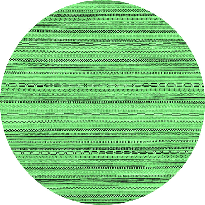 Round Abstract Emerald Green Modern Rug, abs2175emgrn