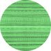 Round Abstract Emerald Green Modern Rug, abs2175emgrn