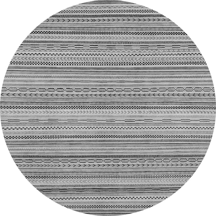 Round Abstract Gray Modern Rug, abs2175gry