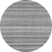 Round Abstract Gray Modern Rug, abs2175gry